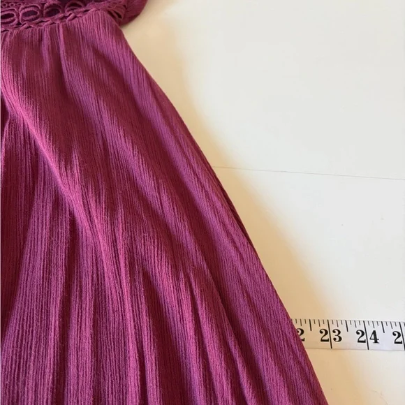 Lovely Day Plum Purple Dark Romantic Boho Lace Maxi Dress (M) Whimsigoth Wedding - Picture 12 of 16